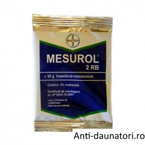 Moluscocid insecticid pentru combaterea limacsilor si coropisnitelor Mesurol 2 rb 30 gr.