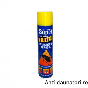 Spray-ul SUPER KILLTOX insecticid destinat sa distruga insectele taratoare si zburatoare 500 ml